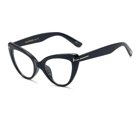cat-eye black eyeglasses