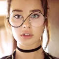 Round - Round Gold/Black Glasses for Women