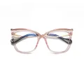 Cat-eye - Cat-eye Transparent Pink Glasses for Women