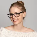 Nadine - Rectangle Black Glasses for Men & Women
