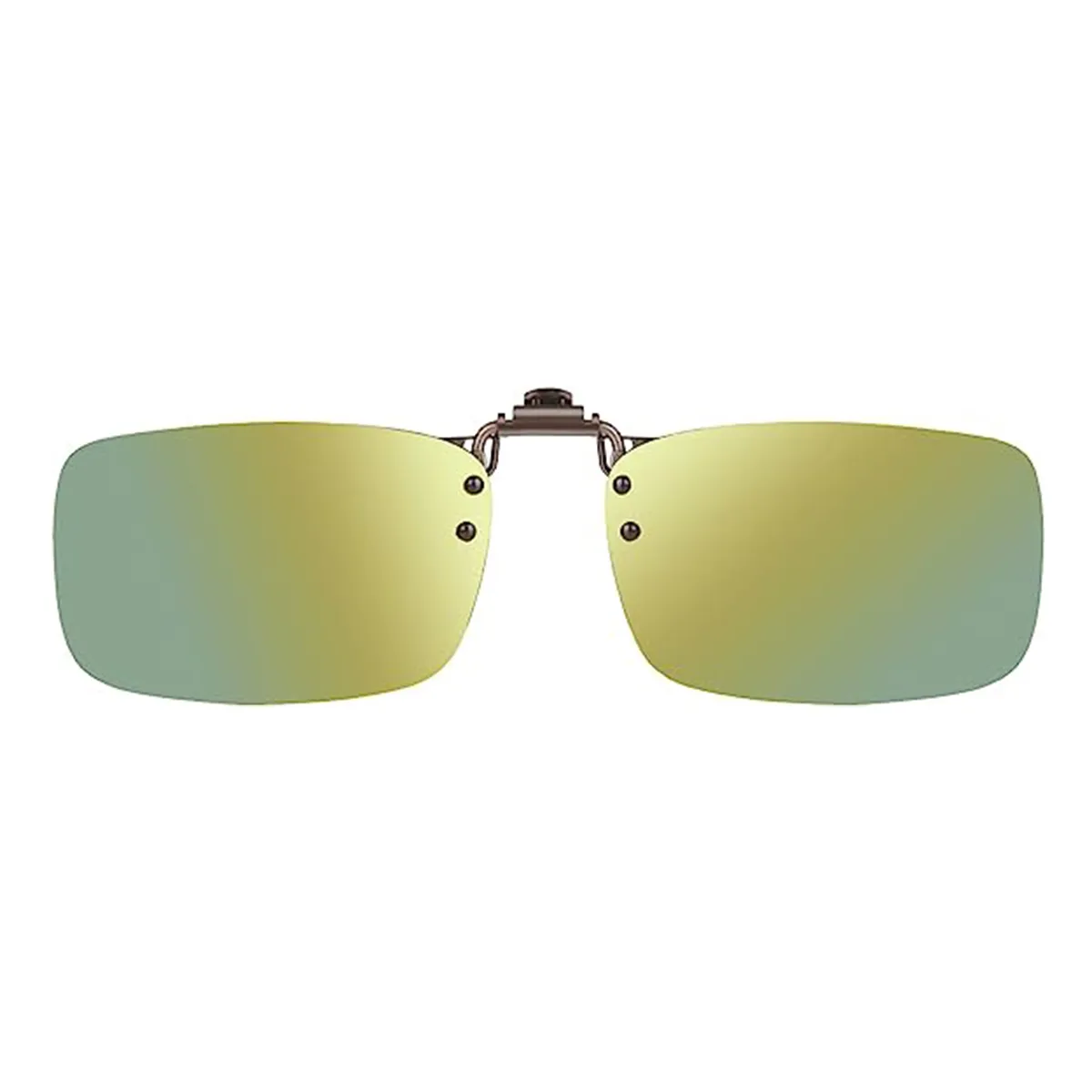 Clip-M - Rectangle Gold Clip On Sunglasses for Men & Women