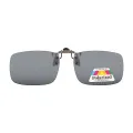 Clip-M - Rectangle Gray Clip On Sunglasses for Men & Women