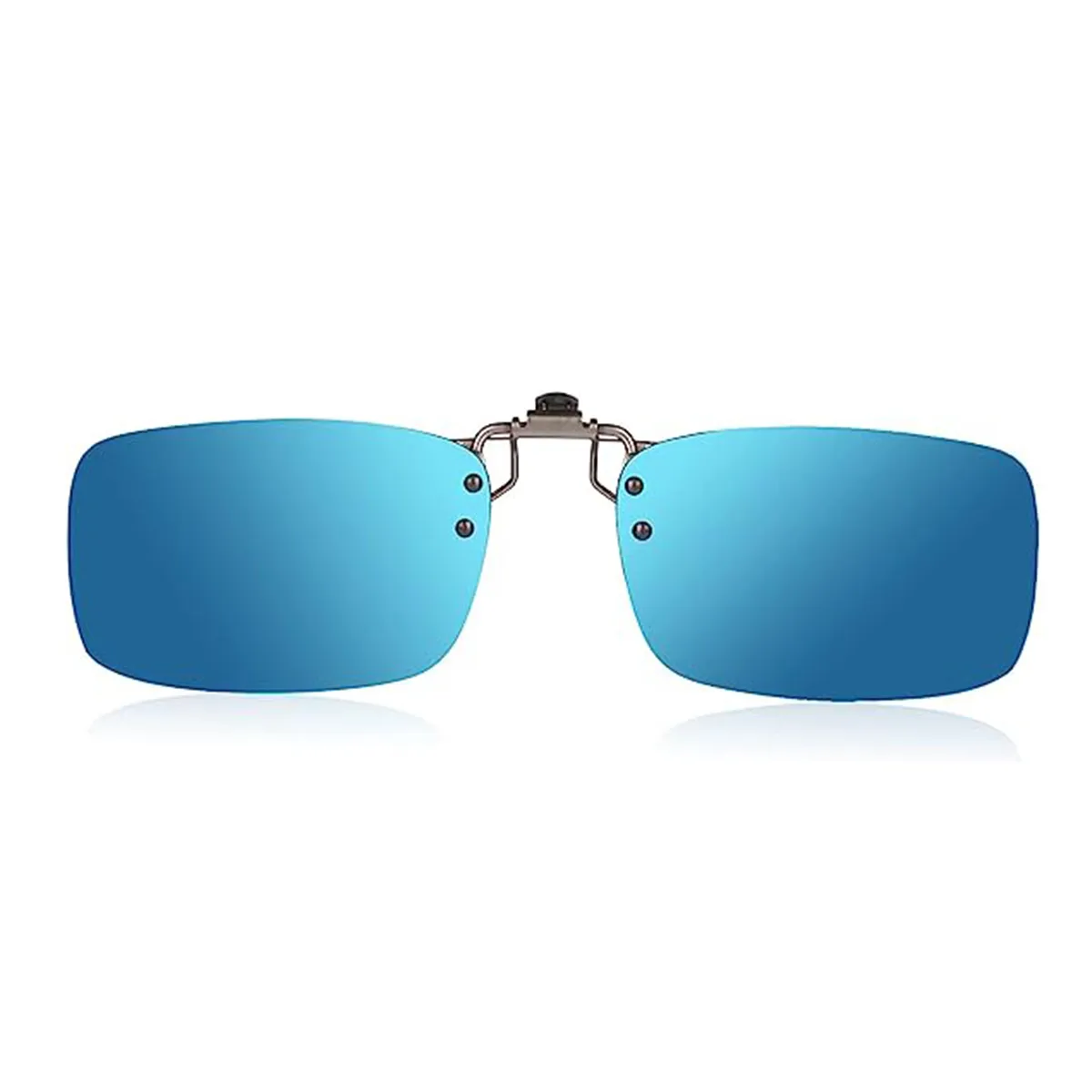 Clip-M - Rectangle Blue Clip On Sunglasses for Men & Women - EFE
