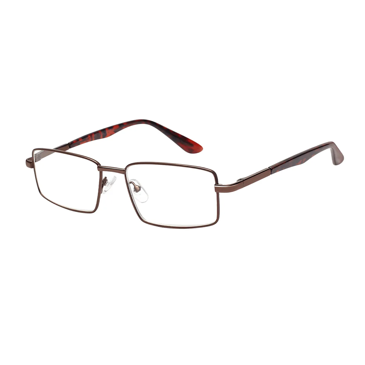 Classic Rectangle Brown-Tortoiseshell Glasses for Men