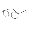 Hilary - Round Transparent-Gray Glasses for Women