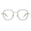 Bartley - Geometric Gold black Glasses for Women