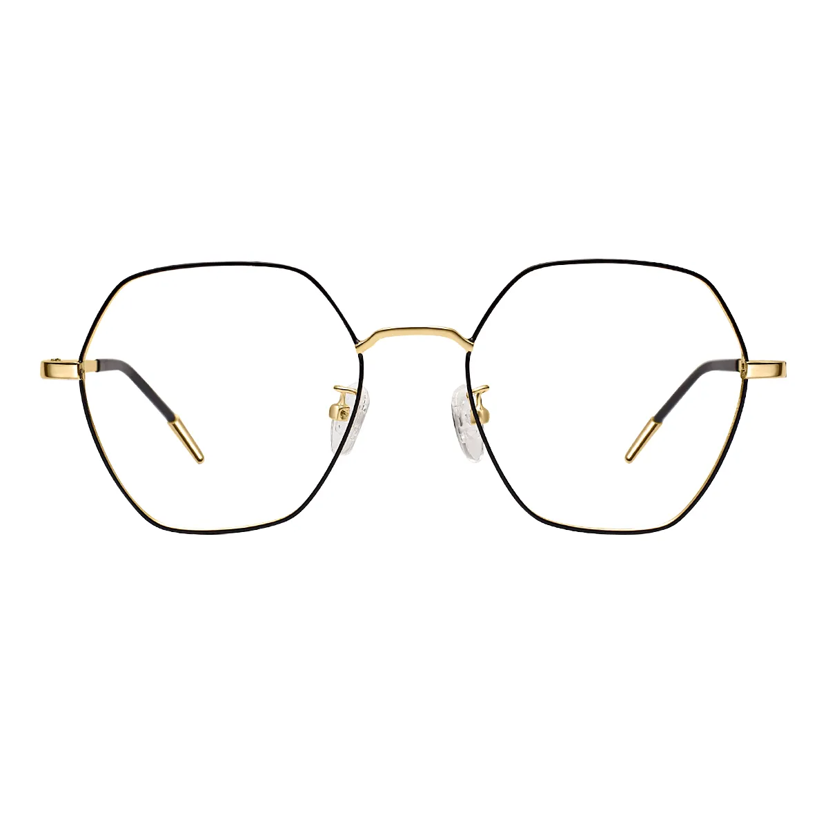 Fashion Geometric Black-gold  Eyeglasses for Women