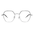 Bartley - Geometric Black-silver Glasses for Women