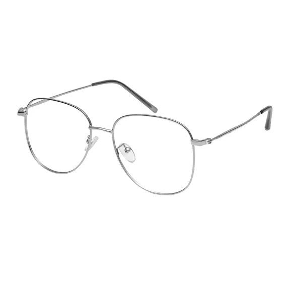 square silver eyeglasses