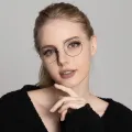 Billie - Geometric Black-gold Glasses for Women