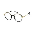 Laverne - Round Black-Gold Glasses for Men & Women
