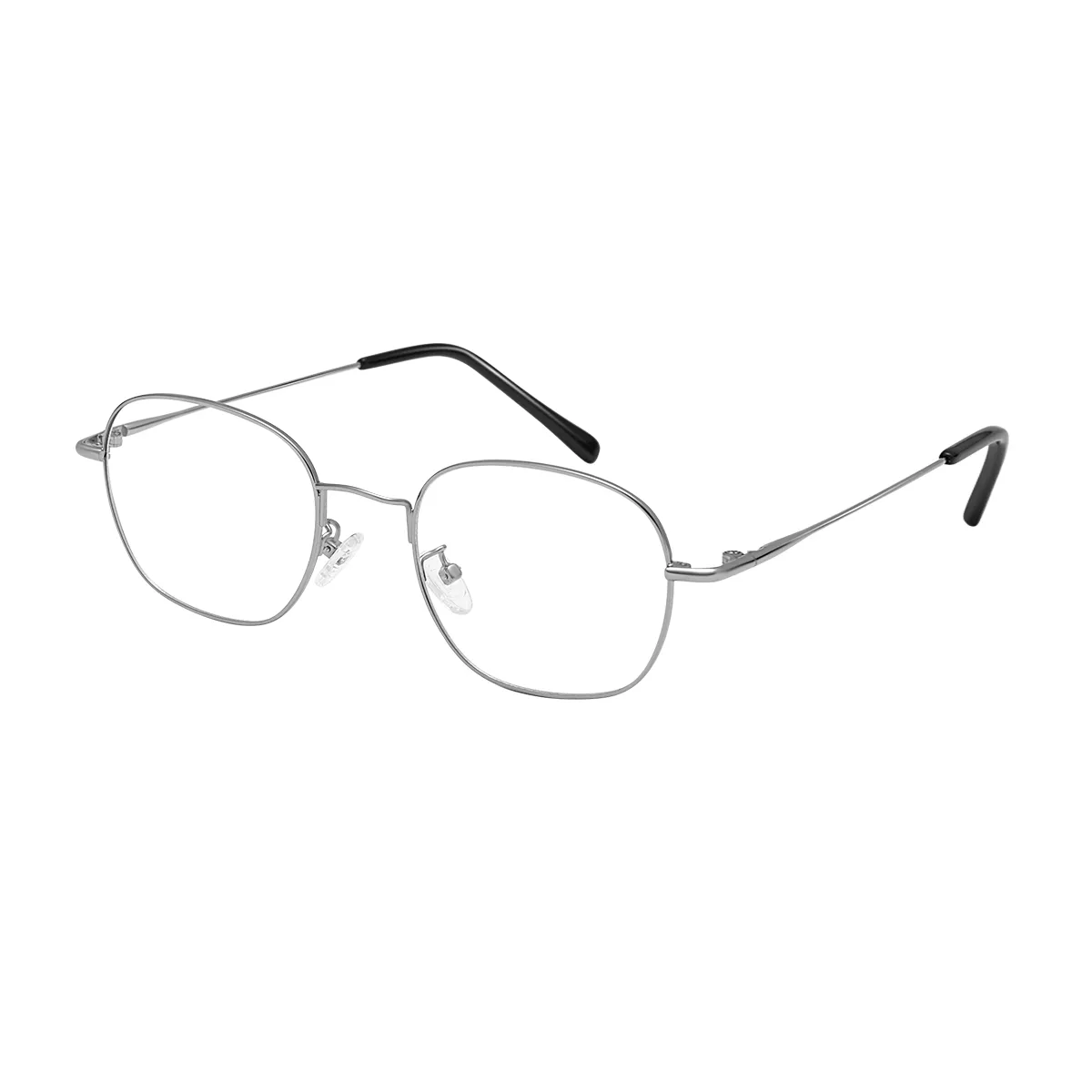 Classic Oval Silver Glasses for Men