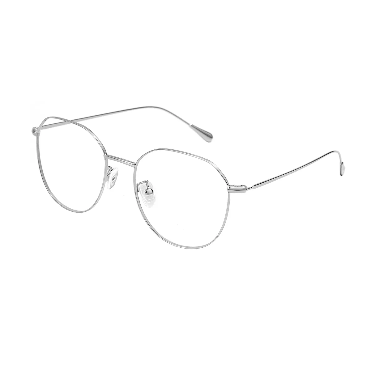 Neville - Round Silver Glasses for Women