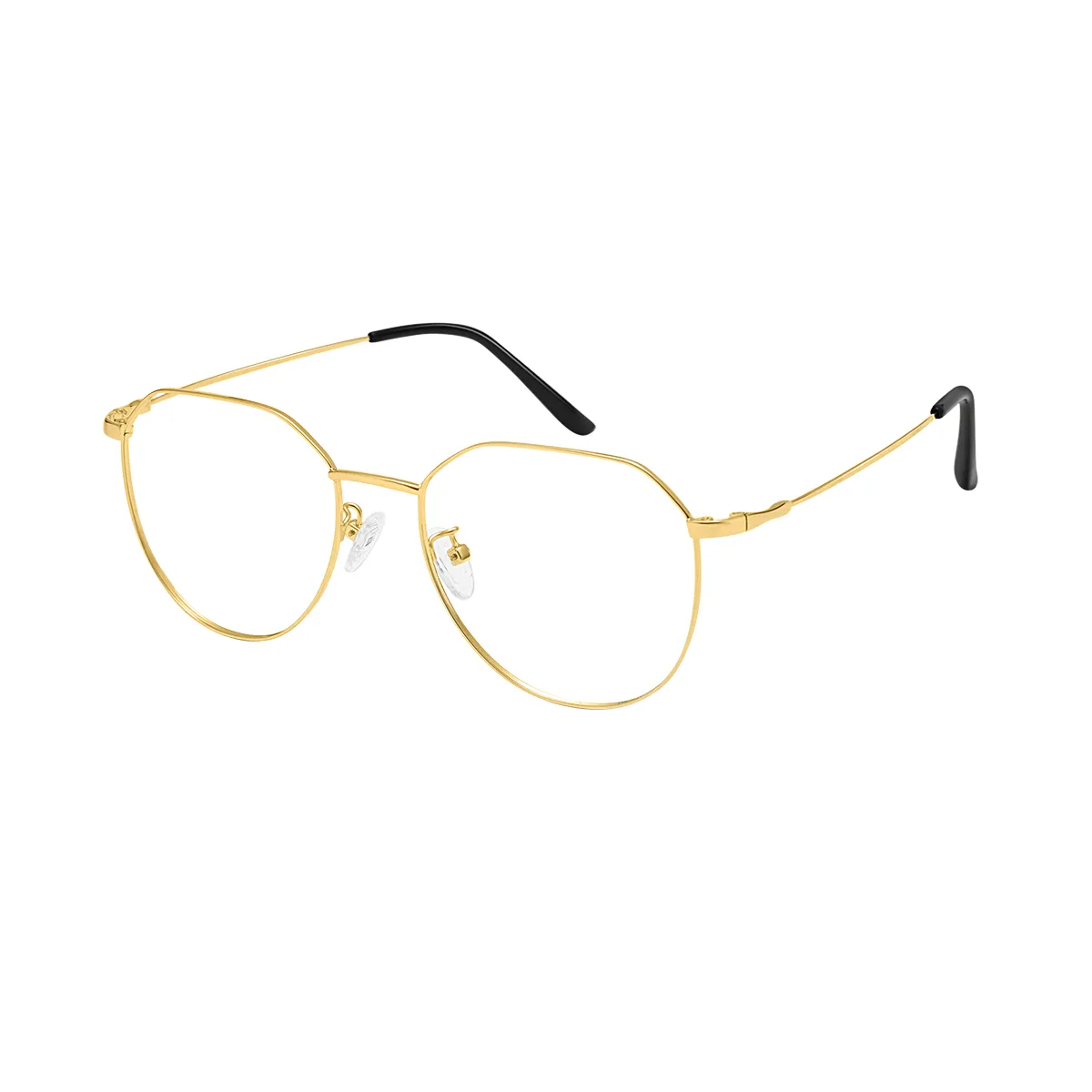 Classic Geometric Gold Glasses for Men & Women