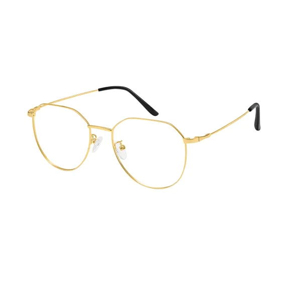 geometric gold eyeglasses