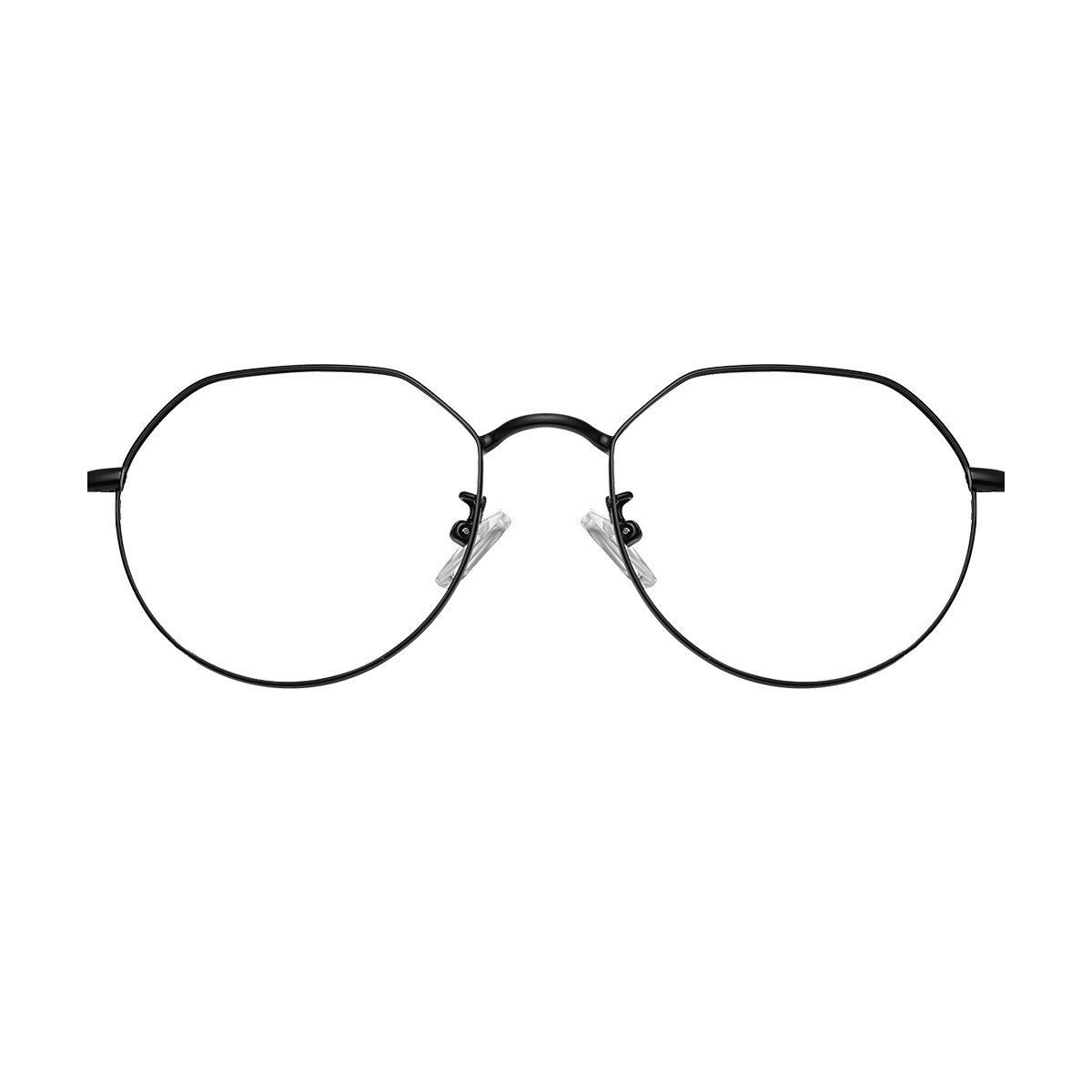 geometric black eyeglasses