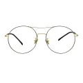 Artemis - Round Black-Gold Glasses for Women