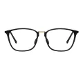 Dunlap - Rectangle Black Glasses for Men & Women