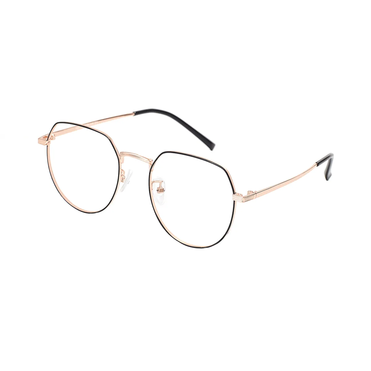 Izabel - Oval Black-Gold Glasses for Women