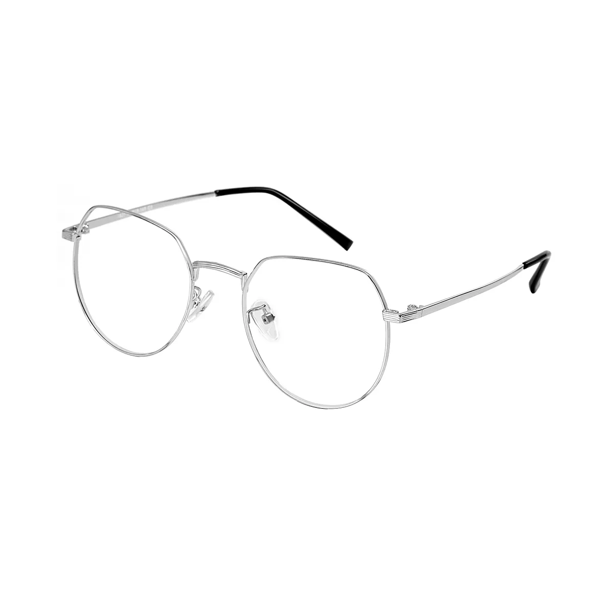 Izabel - Oval Silver Glasses for Women