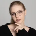 Izabel - Oval Black-Gold Glasses for Women