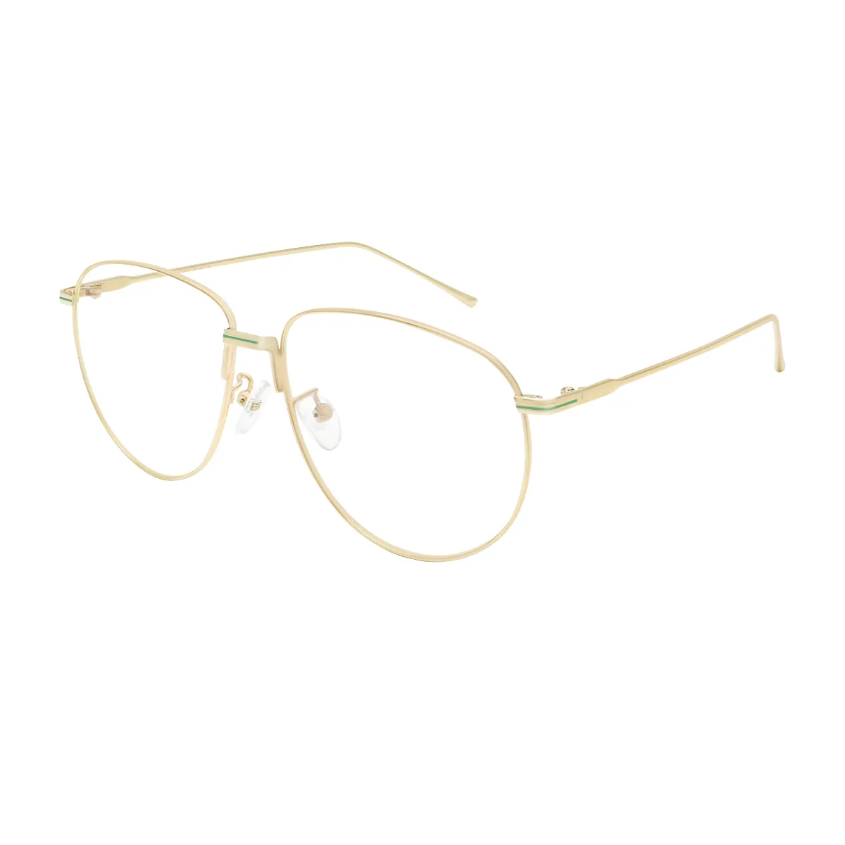 Fashion Aviator Gold Glasses for Men
