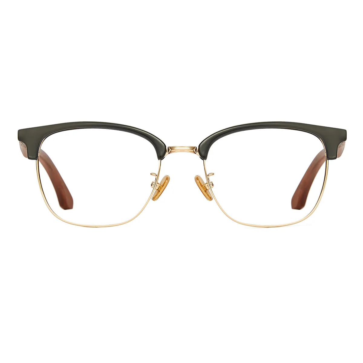 Fashion Browline Black-Gold  Eyeglasses for Women & Men
