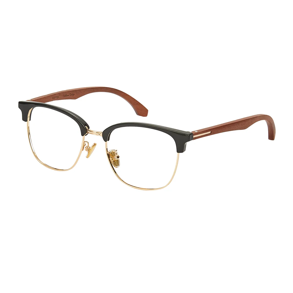 Fashion Browline Black-Gold Glasses for Men