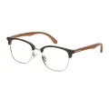 Bernal - Browline Black-Silver Glasses for Men