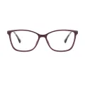 Ayliffe - Rectangle Purple Glasses for Women