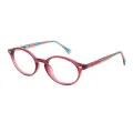 Elijah - Oval Red Glasses for Women