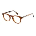 Annette - Oval Wood Texture Glasses for Women