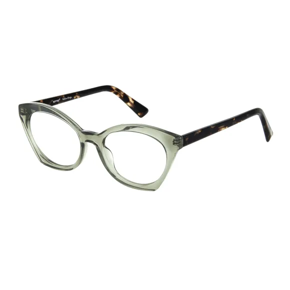 cat-eye green eyeglasses