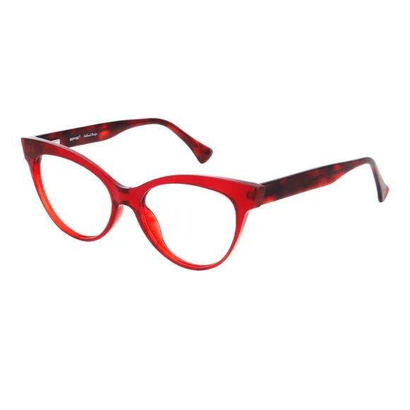 cat-eye red eyeglasses