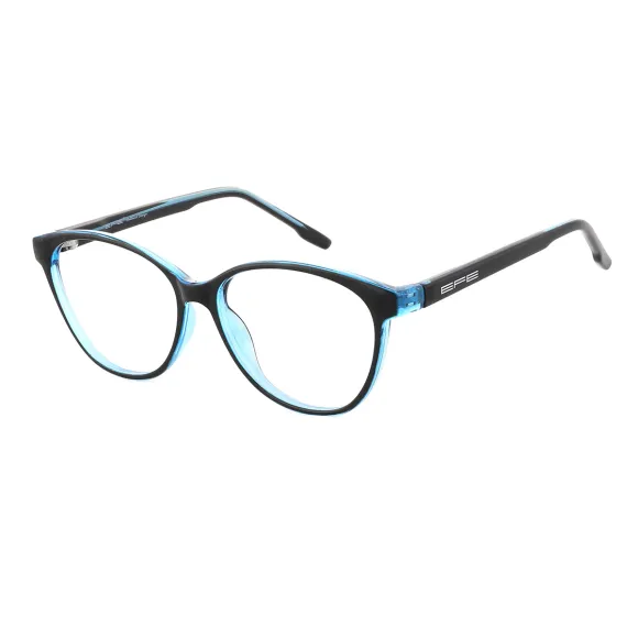oval transparent-blue eyeglasses