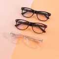 Downey - Rectangle Black Glasses for Men & Women