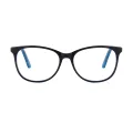 Lindsay - Oval Blue Glasses for Men & Women