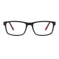 Burroughs - Rectangle Black-Red Glasses for Men & Women