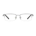 Rock - Rectangle Silver Glasses for Men