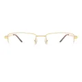 Pollock - Rectangle Gold Glasses for Men