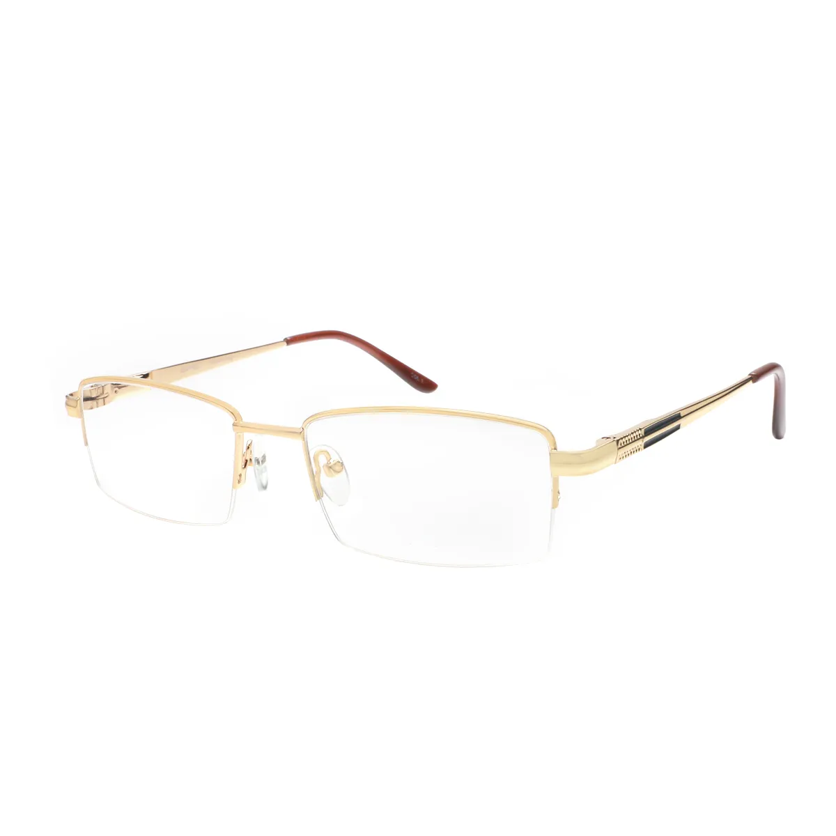  Rectangle Gold Eyeglasses for Men
