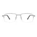Luther - Rectangle Silver Glasses for Men