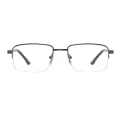 Luther - Rectangle Gunmetal Glasses for Men