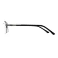 Luther - Rectangle Gunmetal Glasses for Men