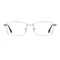 Kemp - Rectangle Silver Glasses for Men