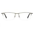 Clifford - Browline Gunmetal Glasses for Men