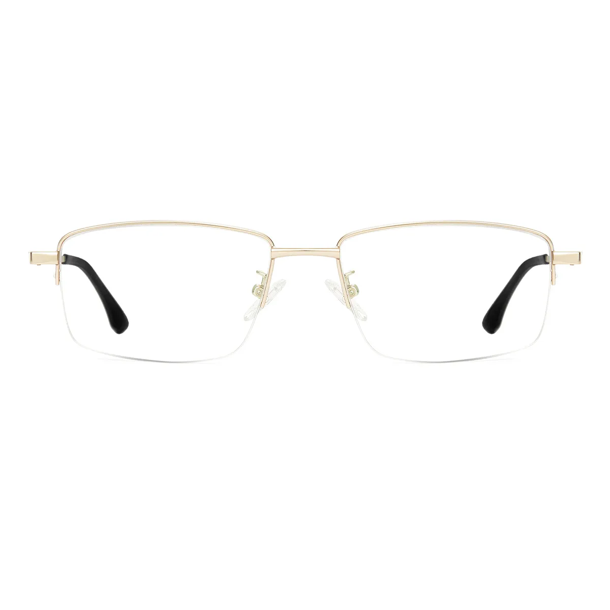 Classic Rectangle Gold Eyeglasses for Men