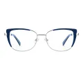 Alvira - Square Blue Glasses for Women