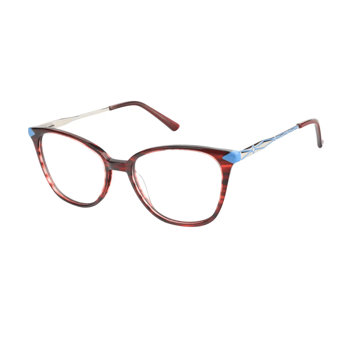 Fashion Square Red-blue Glasses for Women