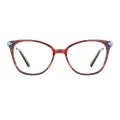Iona - Square Pink Glasses for Women